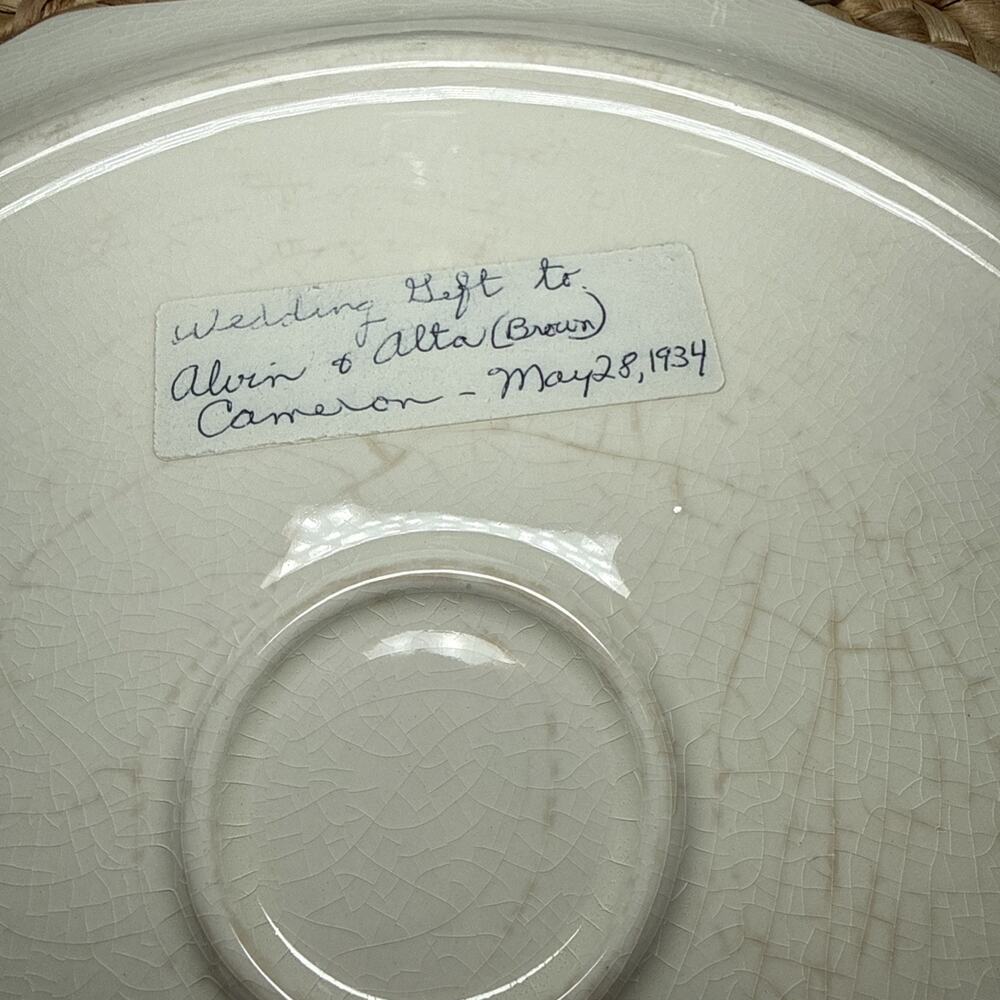 Harker Hotoven Chinawear Pottery Thatched Cottage Platter Cake Plate and Server - Picture 8 of 16